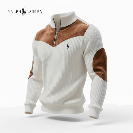 RL™ Pull Zippé Côtelé Avec Détails En Daim